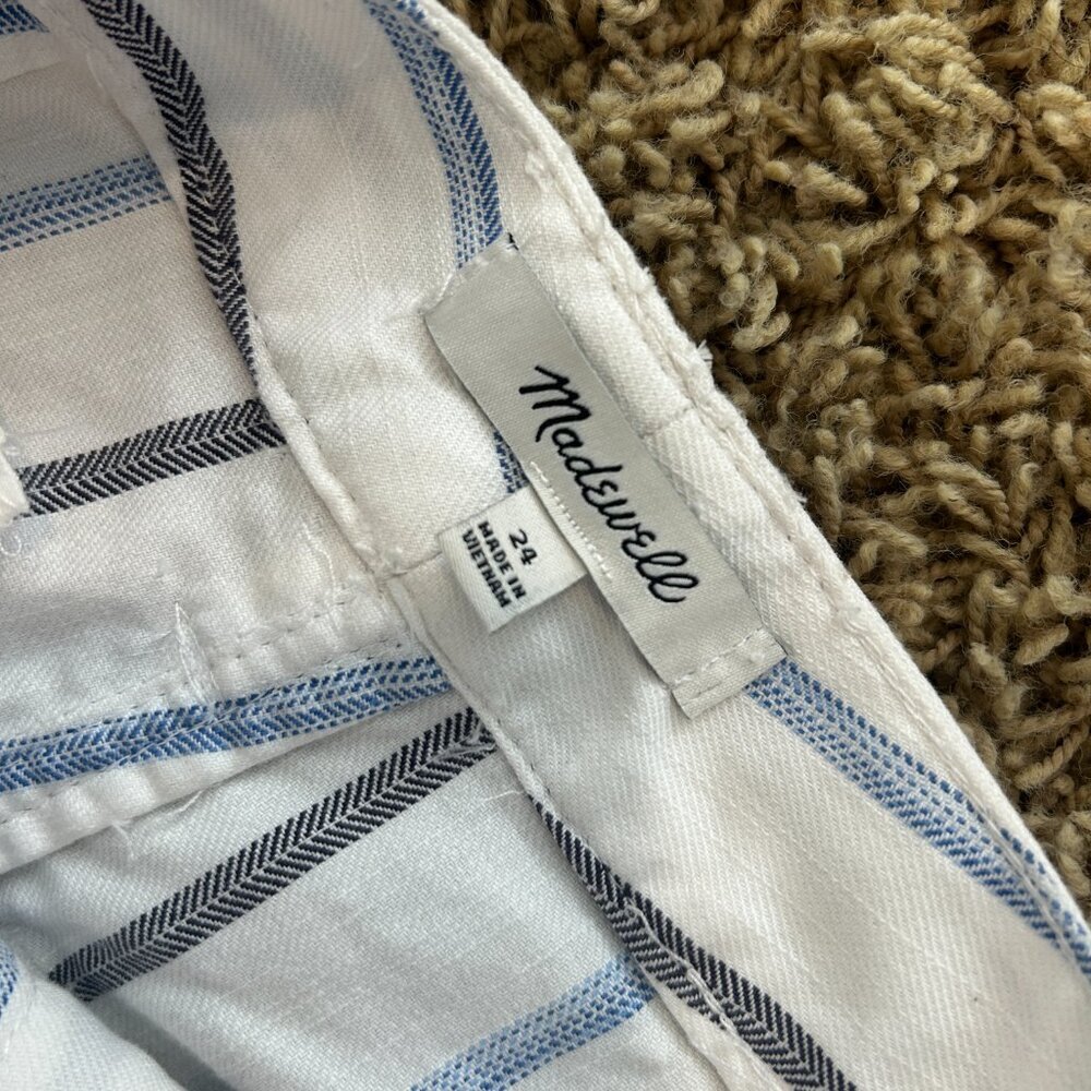 MADEWELL Slim Emmett Wide-Leg Crop Pants in Montpellier Stripe in Women's Sz 24 - Picture 7 of 9